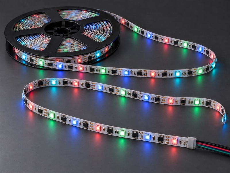 Long run addressable LED strip for programmable installations