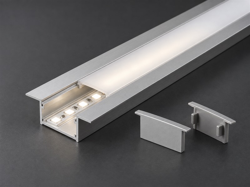 Recessed LED aluminum profile for architectural lighting