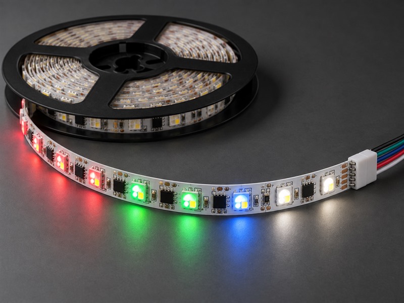 RGBW addressable LED strip for dynamic color and white lighting