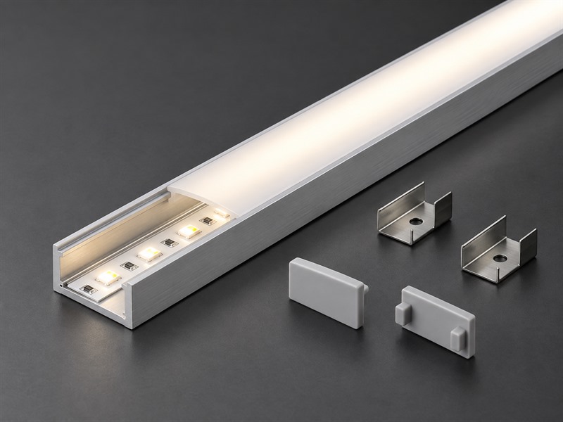 Surface mounted LED aluminum profile for LED strip installation